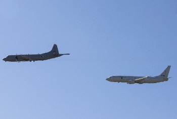 P-3C 3299 and its replacement P-8A 9584 overhead Andøya (photo: RNoAF)